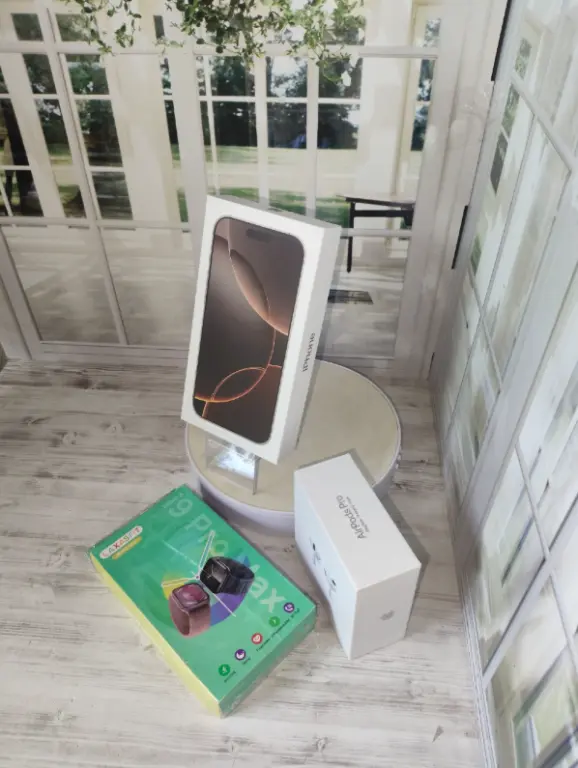 Смартфон iphone 16 pro max desert новинка копия набор часы+наушники